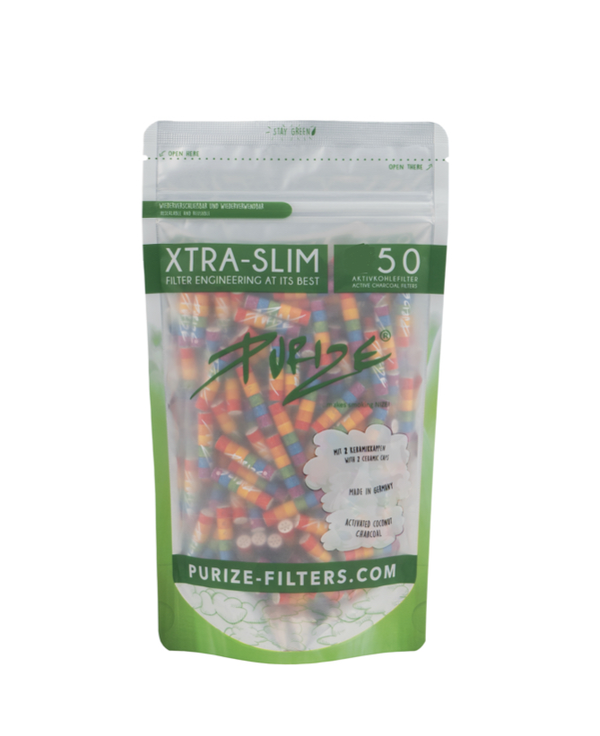 Purize® Aktivkohlefilter 50er Pack Xtra- Slim Rainbow 5,9mm