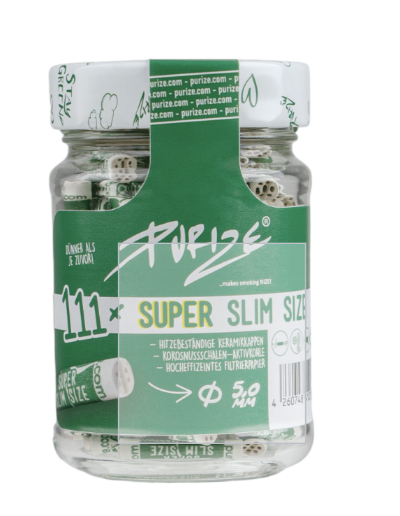 Purize® Aktivkohlefilter 111er Glas  Xtra-Super- Slim 5,9mm